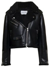 Stand Studio Lillia Faux Shearling Biker Jacket In Black In Black