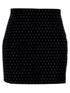 THE ANDAMANE 'NEREA' BLACK MINI-SKIRT WITH ALL-OVER RHINESTONE IN POLYESTER BLEND WOMAN