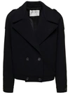 Forte Forte Black Cropped Double-breasted Jacket In Wool Woman In Black