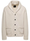 Roberto Collina Cardigan Collo Sciallato In Beige
