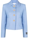 Patou Long-sleeve Tailored Jacket In Blue