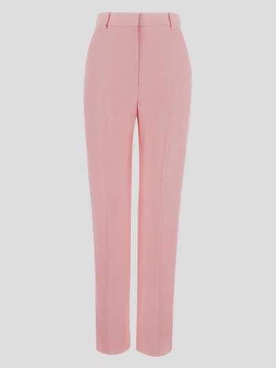 Alexander Mcqueen High Waist Trousers In Pink