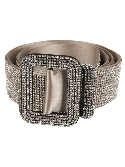Benedetta Bruzziches Crystal Embellished Belt In Crystal On Silver