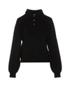 Khaite Joey Button-placket Cashmere Jumper In Black