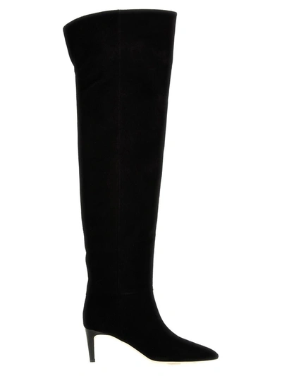 Paris Texas Suede Stiletto Over-the-knee Boots In Black