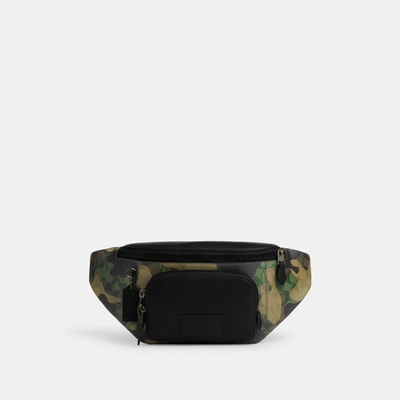 Coach Outlet Track Belt Bag In Signature Canvas With Camo Print In Black