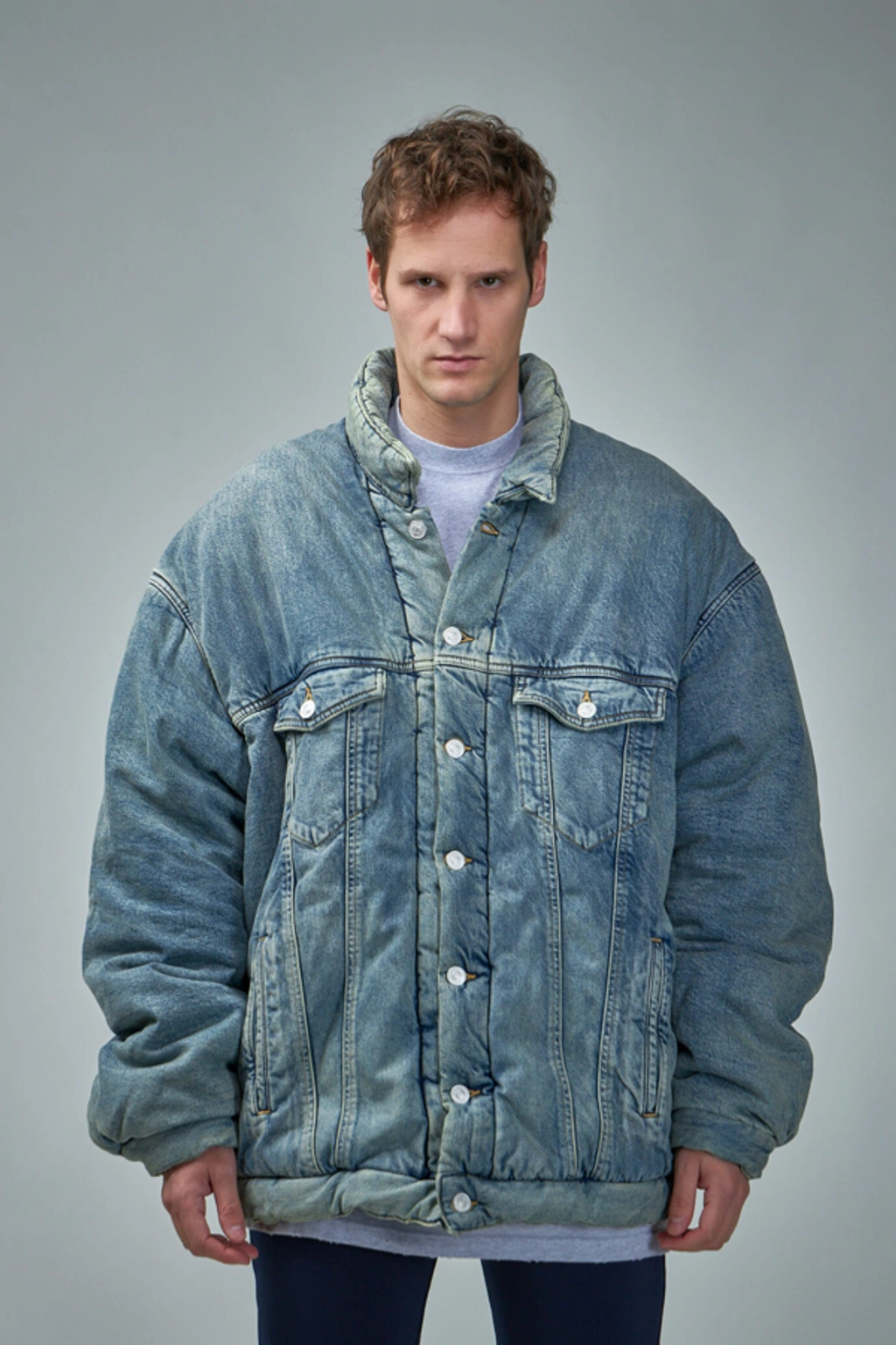 22AW Balenciag Padded Denim Shirt サイズXS 【公式通販】