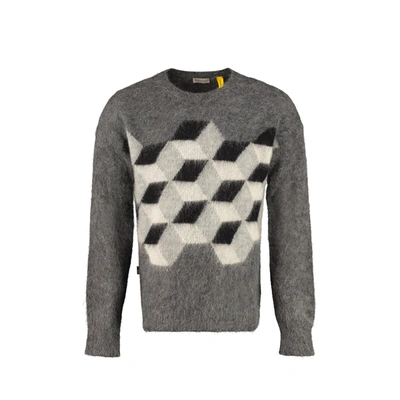 Moncler Printed Sweater In Grey