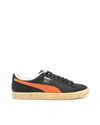 Puma Clyde Vintage Leather Sneakers In Dark