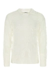 Bode White Embroidered Mesh Shirt In White