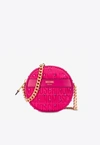 MOSCHINO ALL-OVER JACQUARD ROUNDED CROSSBODY BAG