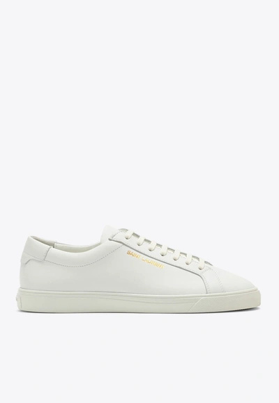 SAINT LAURENT ANDY LOW-TOP LEATHER SNEAKERS
