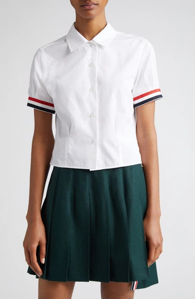 Thom Browne White Cropped Shirt