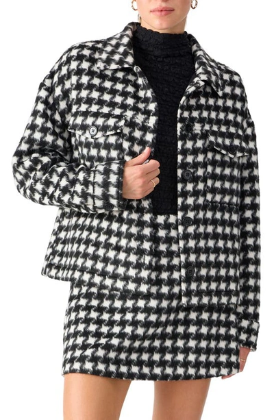 Sanctuary Brushed Houndstooth Shirt Jacket