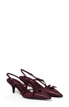 Miu Miu Patent Leather Slingbacks With Buckles In Dark Red