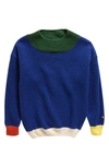 Bobo Choses Kids' Colorblock Pullover Sweater In Navy