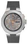 BAUME & MERCIER BAUME & MERCIER RIVIERA 10722 RUBBER STRAP AUTOMATIC CHRONOGRAPH WATCH, 43MM