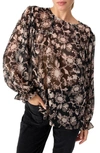 Sanctuary Ruffle Moment Blouse In Midnight Ivy