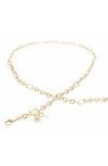 Kate Spade Lock & Key Chain Belt In Pale Polished Gold