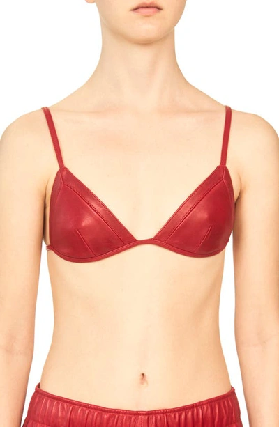 Interior The Raymond Leather Bra In Cherry