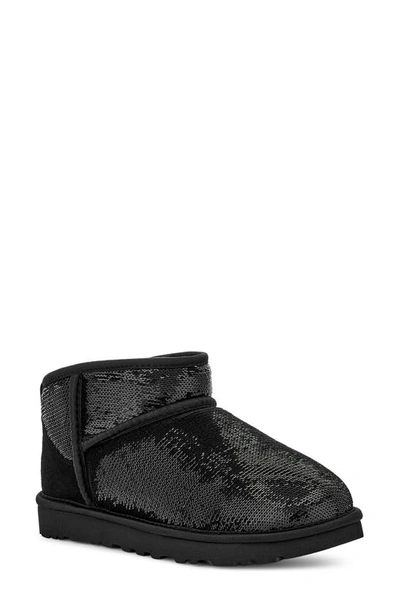 Ugg Classic Mini Mirror Ball Ankle Boots In Black