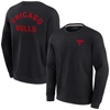 Fanatics Signature Unisex  Black Chicago Bulls Super Soft Fleece Oversize Arch Crew Pullover Sweatshi In Black