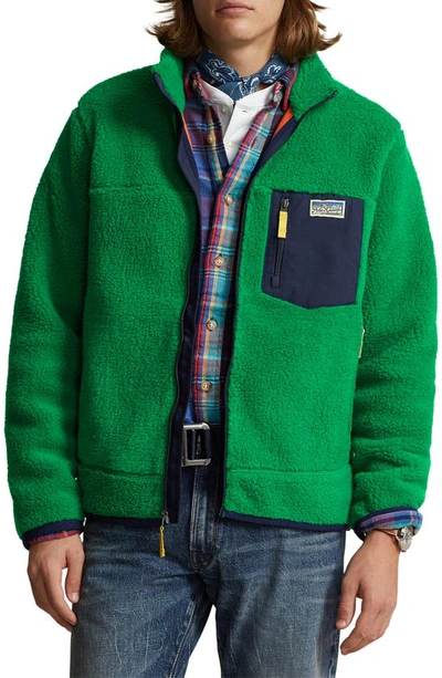 Polo Ralph Lauren Sherpa Jacket In Green
