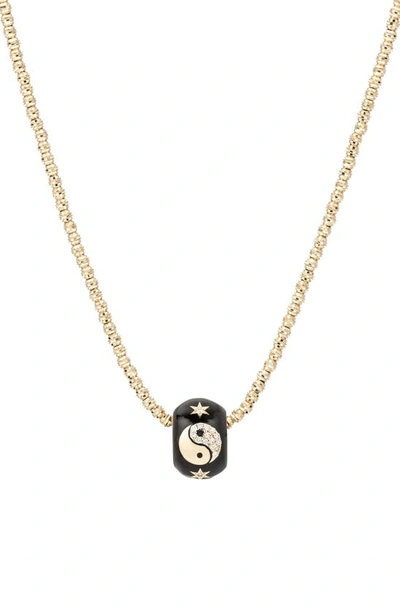 Adina Reyter Diamond Zodiac Pendant Necklace In Yellow Gold / Gemini