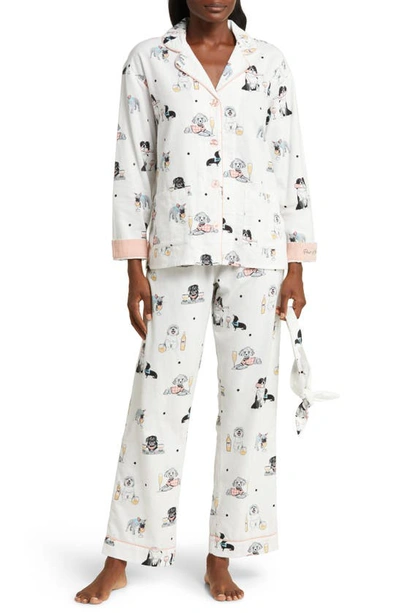 Pj Salvage Flannel Pajama Set In Ivory