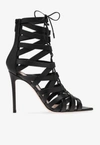 GIANVITO ROSSI CATHERINE 105 CAGED ANKLE BOOTS IN NAPPA LEATHER