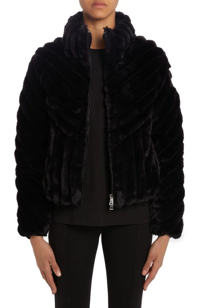 Moncler Pedrix Quilted Fuzzy Puffer Jacket In Black