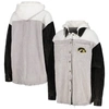 Gameday Couture Women's  Gray Distressed Iowa Hawkeyes Vintage-like Wash Corduroy Full-snap Hooded Sh In Gray