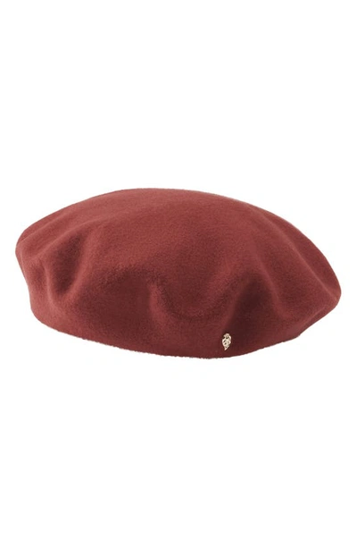 Helen Kaminski Ali Wool Felt Beret In Deep Rust