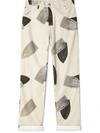 Charles Jeffrey Loverboy Art Denim Straight-leg Jeans In Ivory
