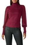 SANCTUARY ON MY MIND MESH SLEEVE MOCK NECK TOP