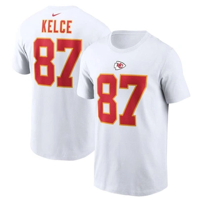 NIKE NIKE TRAVIS KELCE  WHITE KANSAS CITY CHIEFS  PLAYER NAME & NUMBER T-SHIRT