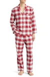 Eberjey Plaid Cotton Flannel Pajamas In Tartan Plaid Haute Red Ivory