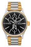 NIXON X 2PAC SENTRY BRACELET WATCH, 42MM