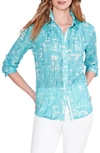 NIC + ZOE GLEAMING CRINKLE BUTTON-UP SHIRT