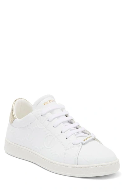 Valentino By Mario Valentino Sofia Vlogo Sneaker In White Gold