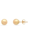 Queen Jewels 10k Gold High Polish Ball Stud Earrings In Gold