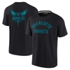 FANATICS SIGNATURE UNISEX FANATICS SIGNATURE BLACK CHARLOTTE HORNETS ELEMENTS SUPER SOFT SHORT SLEEVE T-SHIRT