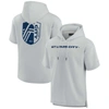 FANATICS SIGNATURE UNISEX FANATICS SIGNATURE GRAY ST. LOUIS CITY SC ELEMENTS SUPER SOFT FLEECE SHORT SLEEVE PULLOVER HO