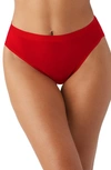 Wacoal Understated Cotton Blend High Leg Briefs In Barbados Cherry