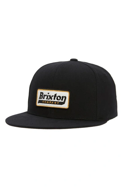 Brixton Steadfast Twill Baseball Cap In Black