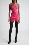 Dion Lee Womens Candy V-neck Sleeveless Lace Mini Dress In Candy