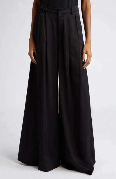 L Agence Dree Wide-leg Puddle Pants In Black