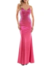 TLC SAY YES TO THE PROM JUNIORS WOMENS SATIN EMBELLISHED EVENING DRESS
