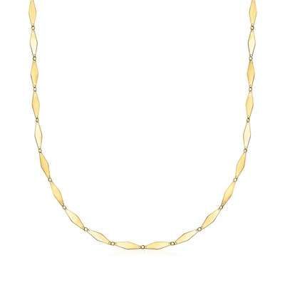 Ross-simons Italian 14kt Yellow Gold Mirror-link Necklace In Multi