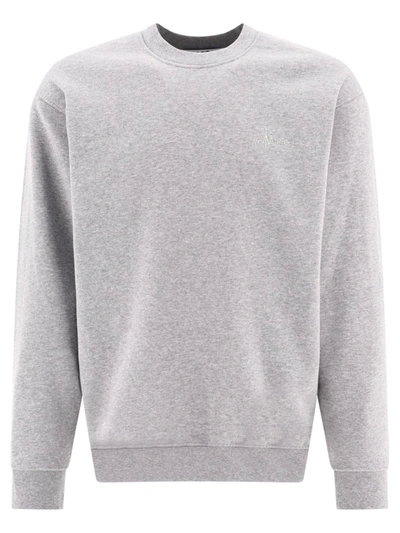 A.p.c. X Jw Anderson Logo-embroidered Cotton Sweatshirt In Grey
